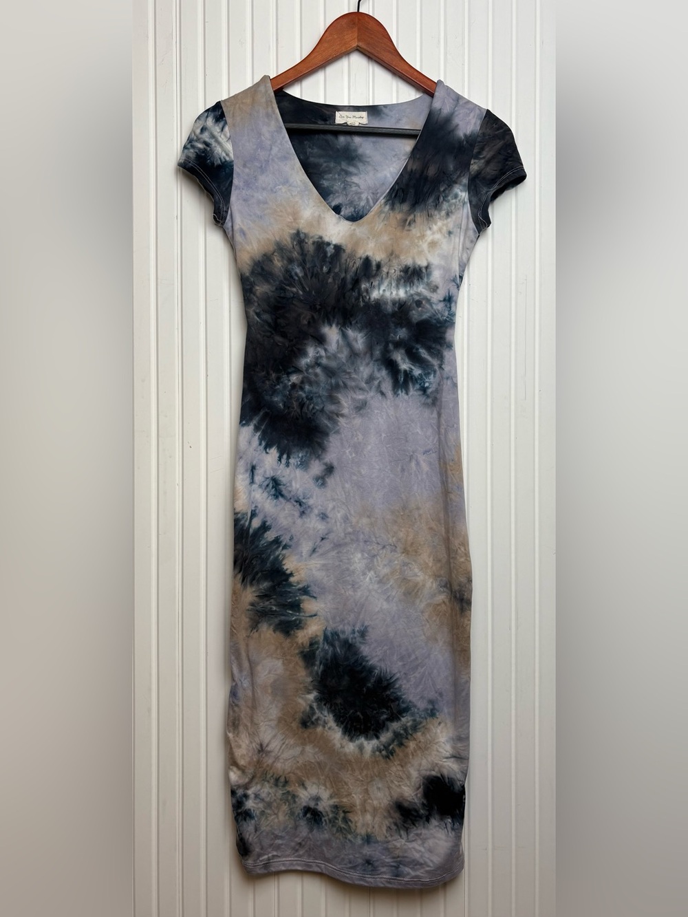 See You Monday Women’s Tie Dye Bodycon Dress M Whimsigoth Retro Funky